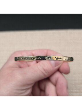 8 Inch Sterling Silver Inspirational Quote Stacking Cuff Bracelet B1562